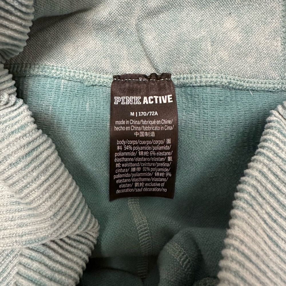 PINK Victoria's Secret set of 3 Ribbed Leggings in Navy, Teal, and Purplish/Gray - Picture 7 of 12